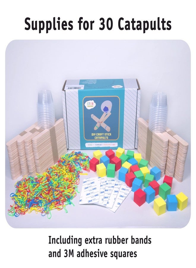 STEM Inventions Catapults Kit - Supplies to Build 30 Mini Toy Catapults - Complete Bulk STEM Project Kit for Kids and Classrooms - Image 2
